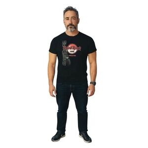 Hard Rock Cafe Singapore Black Graphic T-Shirt Tourist Souvenir Tee